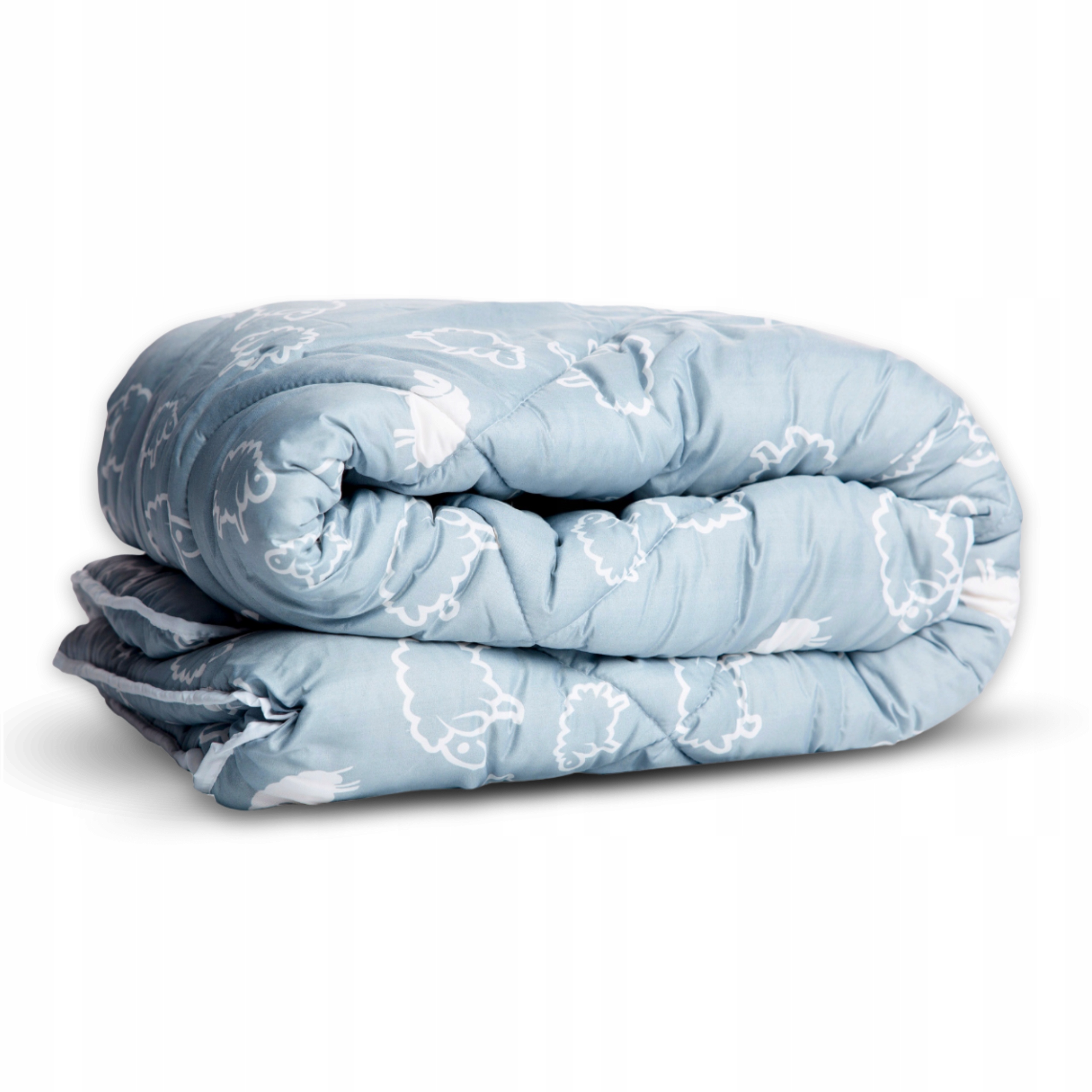 01e87f8270d0fed75cf69adf507e4a2a-3.jpg Kołdra Wełniana 180x200 Całoroczna Owcza Wełna Gruba Ciepła Szara Owieczki - obrazek 1