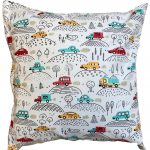 Poszewka na Poduszkę 40x40 Jasiek Jaś Bawełniana na Suwak Autka W17