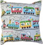 Poszewka na Poduszkę 40x40 Jasiek Jaś Bawełniana na Suwak Ciuchcia W4