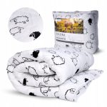 Kołdra Wełniana 160x200 Całoroczna Owcza Wełna Gruba Ciepła Bawełna Owce