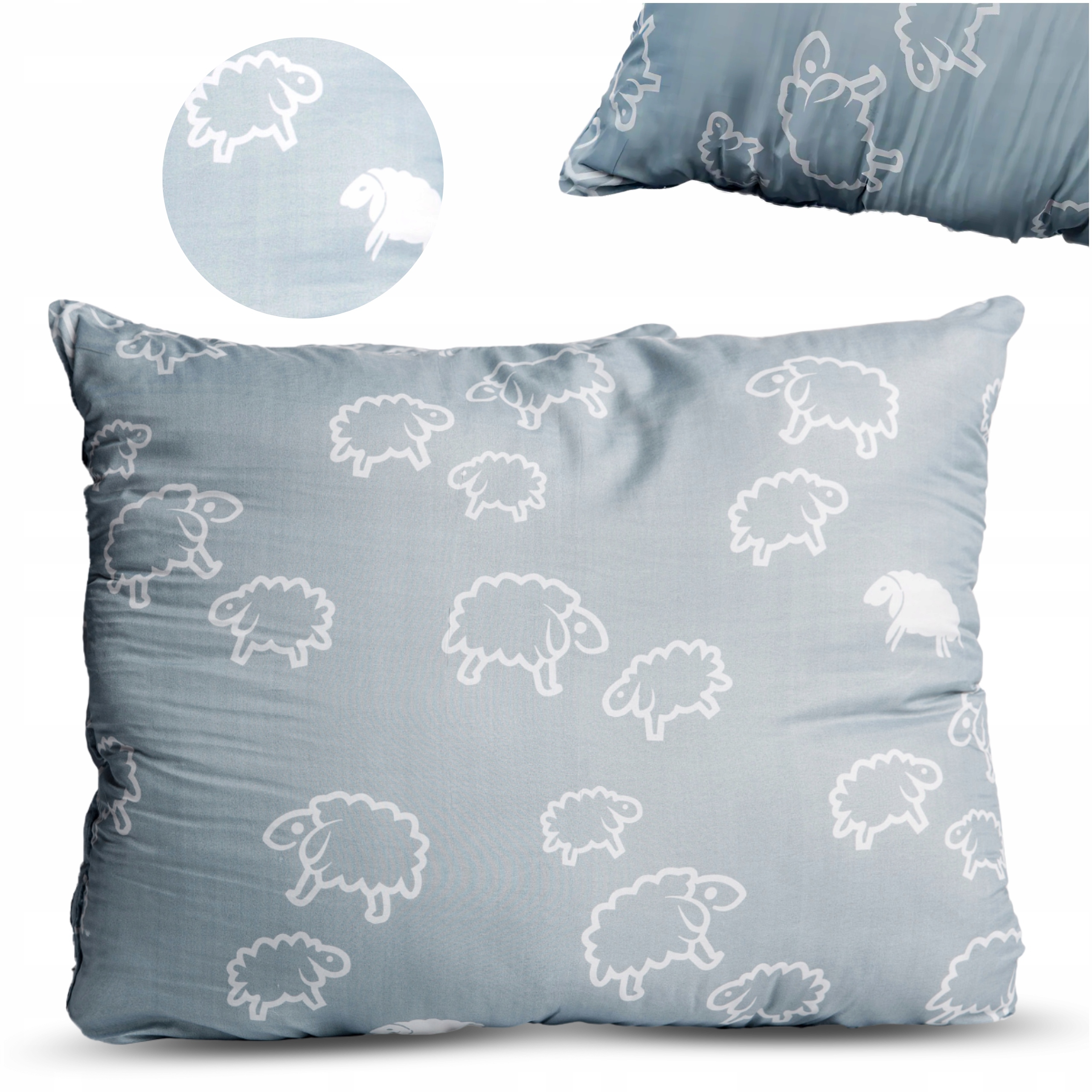 30869783f1219daa764c363b32d8a949-2.jpg Poduszka Wełniana 40X40 Wełna Owcza Całoroczna Naturalna Wełny Owieczki Jaś - obrazek 1