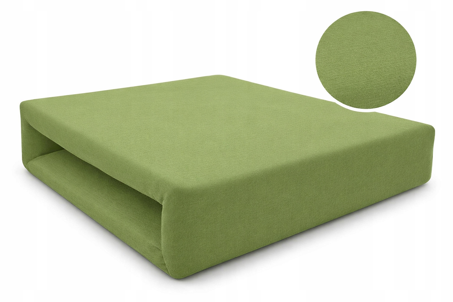 49aee506caf9e2442a8328c3b8ba0d99-2.jpg Prześcieradło z Gumką Jersey 220x200 Oliwka Premium Produkt Polski - obrazek 1