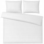 Pościel Tivoli Adamaszek 220x200 + 2x70x80 Biała 100%Bawełna Zamek Hotelowa