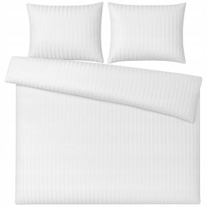 Pościel Tivoli Adamaszek 220x200 + 2x70x80 Biała 100%Bawełna Zamek Hotelowa