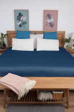 Prześcieradło z Gumką Jersey 140x200 Granat Premium Produkt Polski - obrazek 2