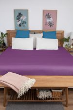 Prześcieradło z Gumką Jersey 180x200 Fioletowe Premium Produkt Polski - obrazek 2