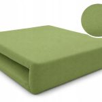 Prześcieradło z Gumką Jersey 180x200 Oliwka Premium Produkt Polski